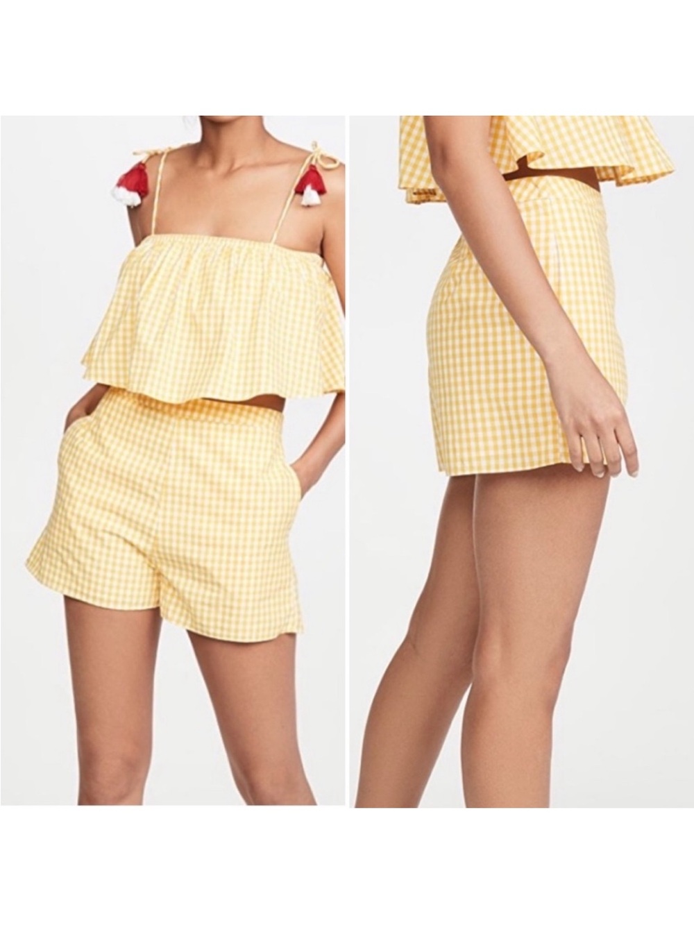 Kos Resort Yellow Gingham Shorts